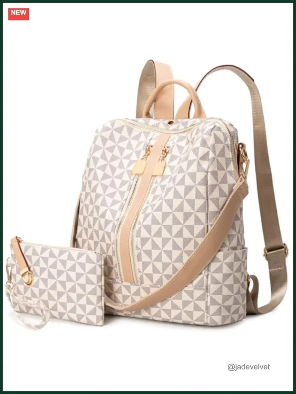 Water-Resistant PU Leather Convertible Backpack Purse